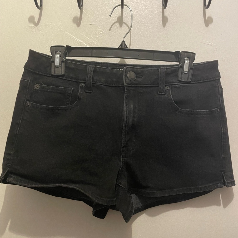 American Eagle Outfitters Black Jean Shorts Hi-Rise shortie